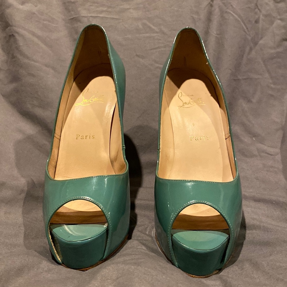 Christian Louboutin | Peep Toe -Turquoise Heels | 39